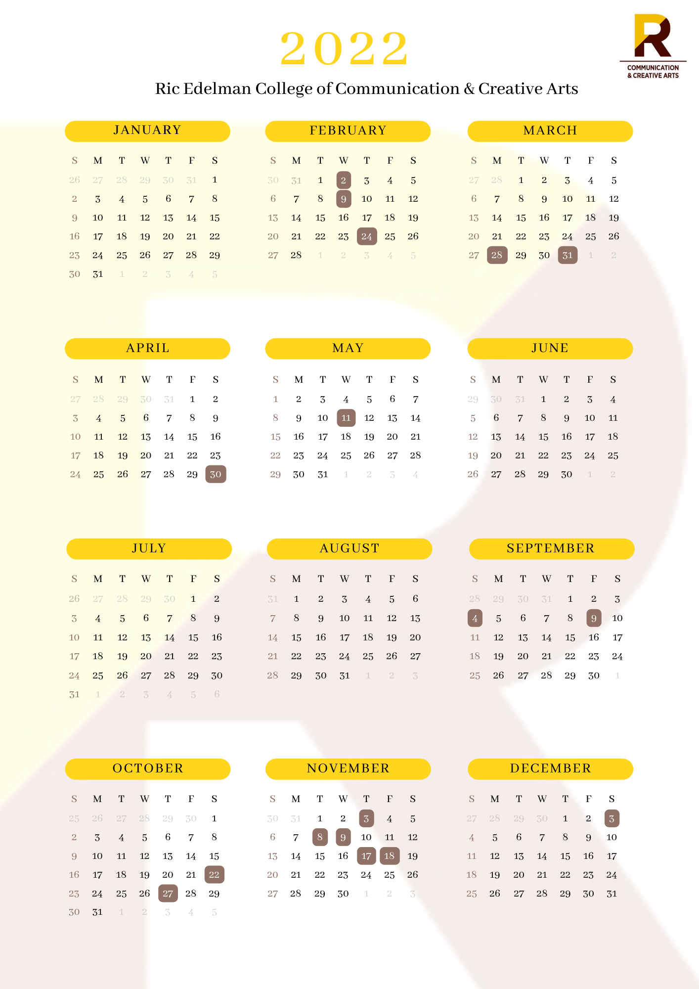 2022 Calendar 
