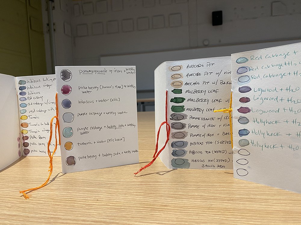 Ink Journal describing different smells with different colors signifying smells.