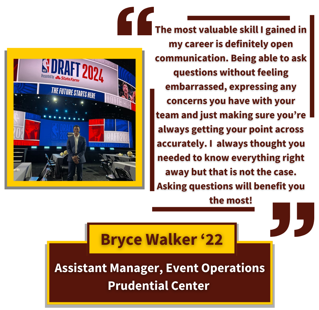 Bryce Walker '22 - Assistant Manager, Event Operations Prudential Center