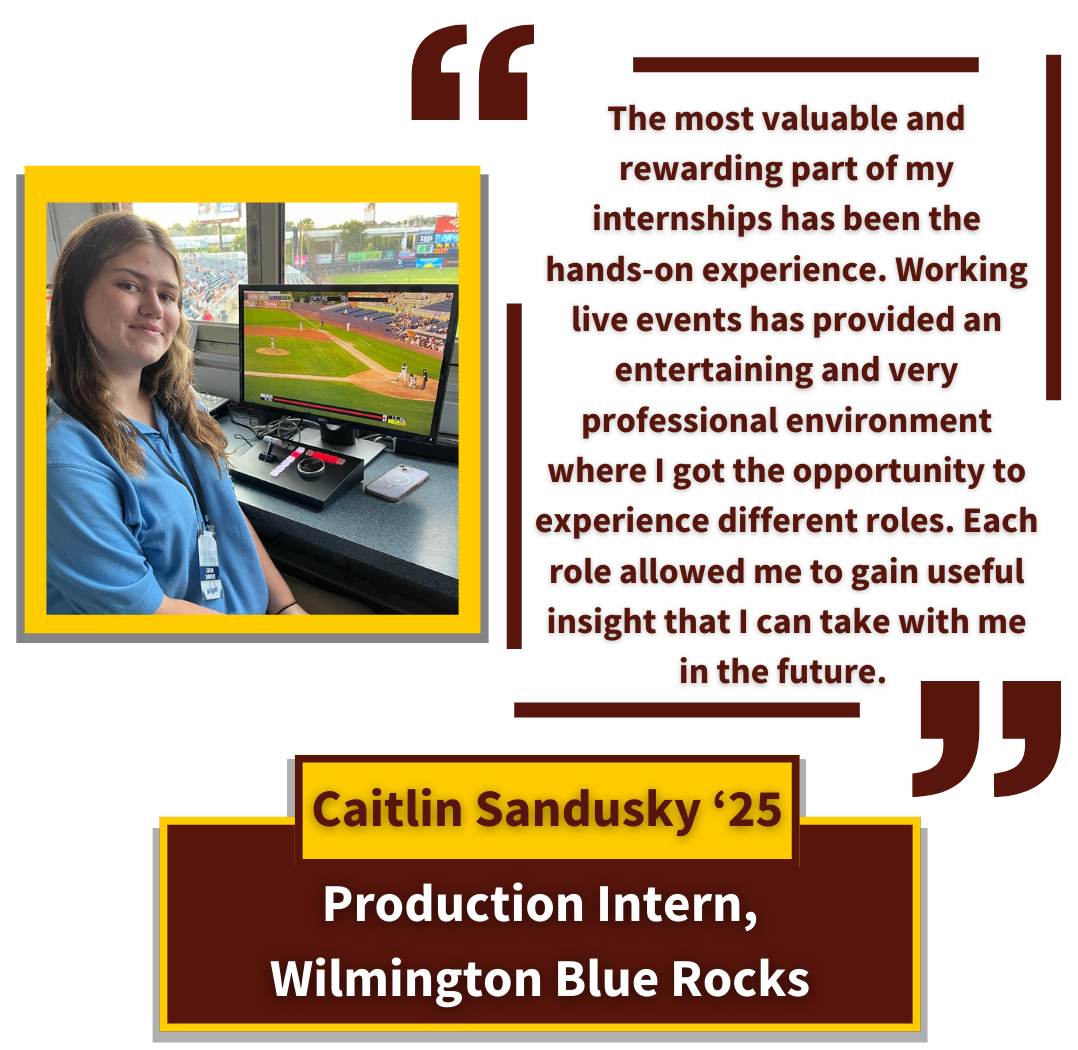 Caitlin Sandusky '25 - Production Intern at Wilmington Blue Rocks