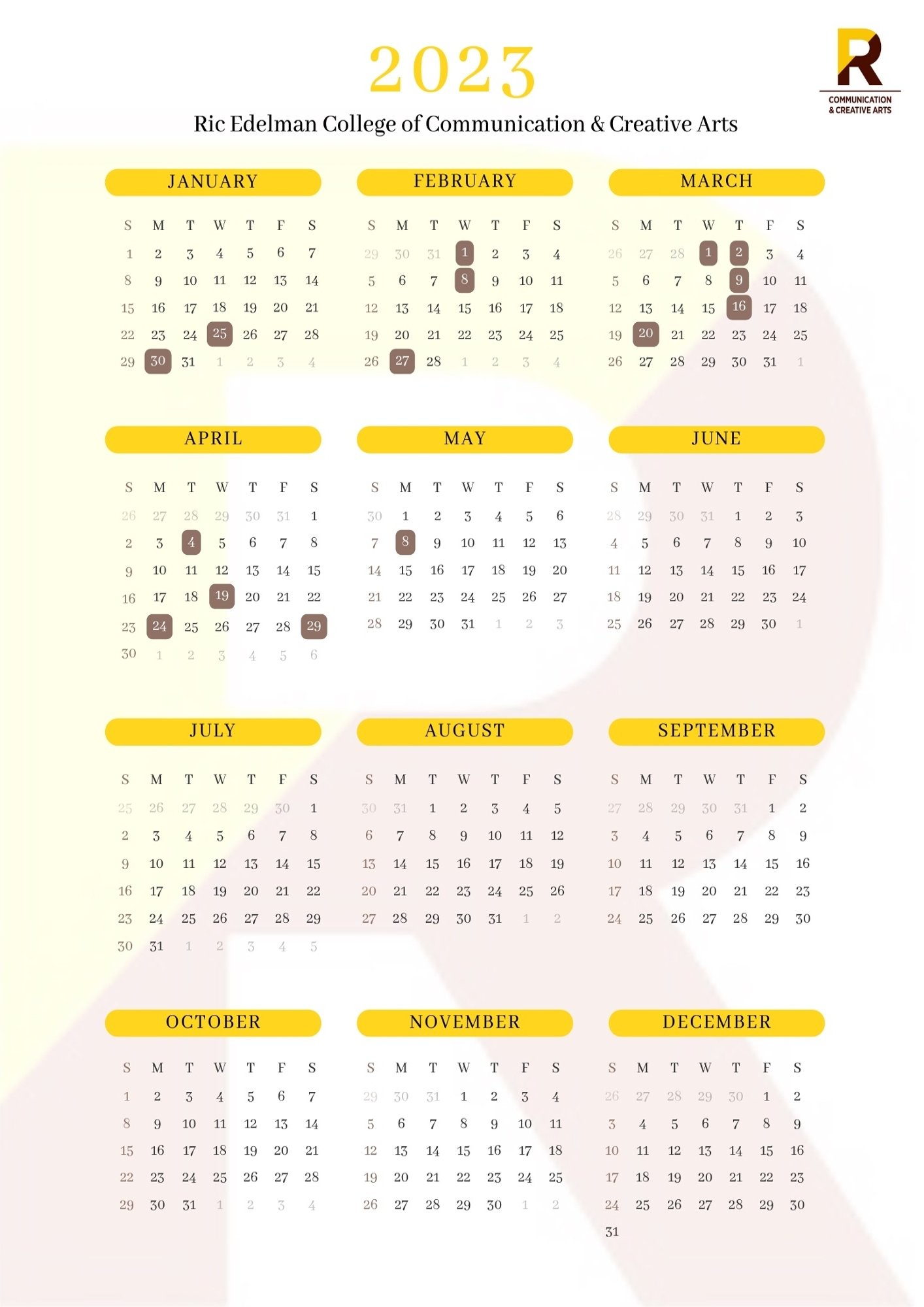 2023 Event Calendar 