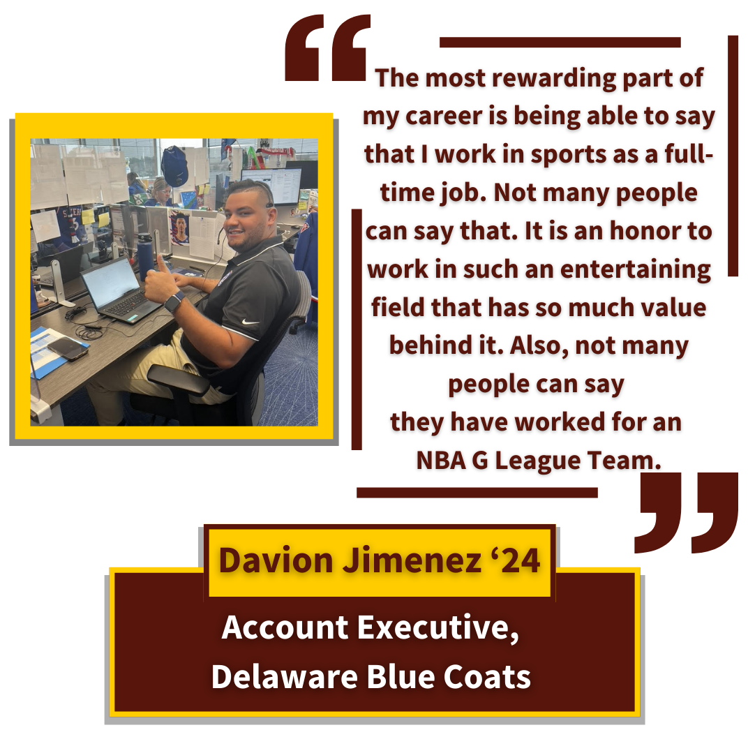 Davion Jimenez '24 - Account Executive, Delaware Blue Coats