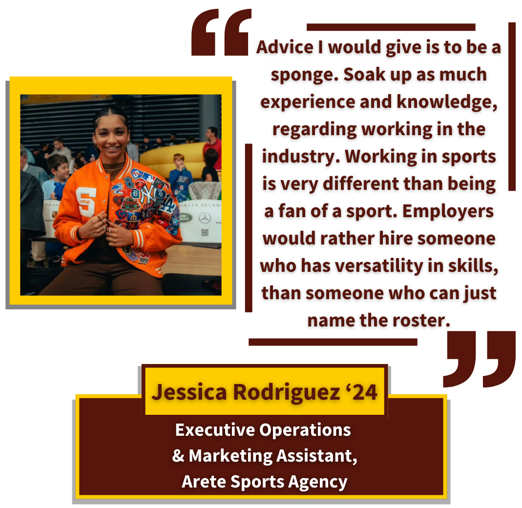 Jessica Rodriguez '24 - Executive Operations  & Marketing Assistant, Arete Sports Agency