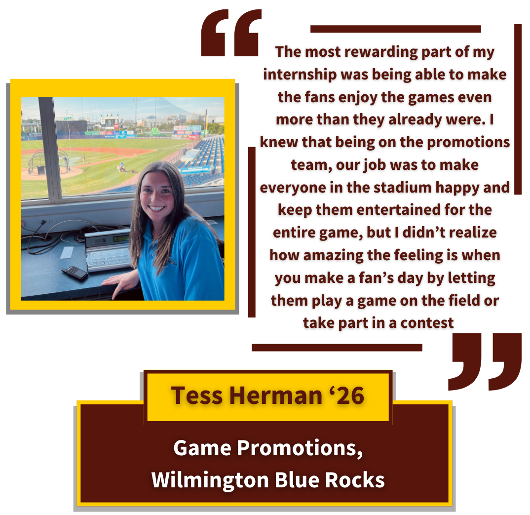 Tess Herman '26 - Game Promotions, Wilmington Blue Rocks